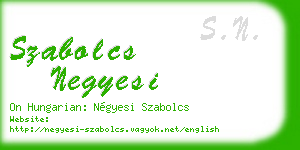 szabolcs negyesi business card