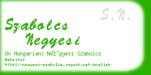 szabolcs negyesi business card